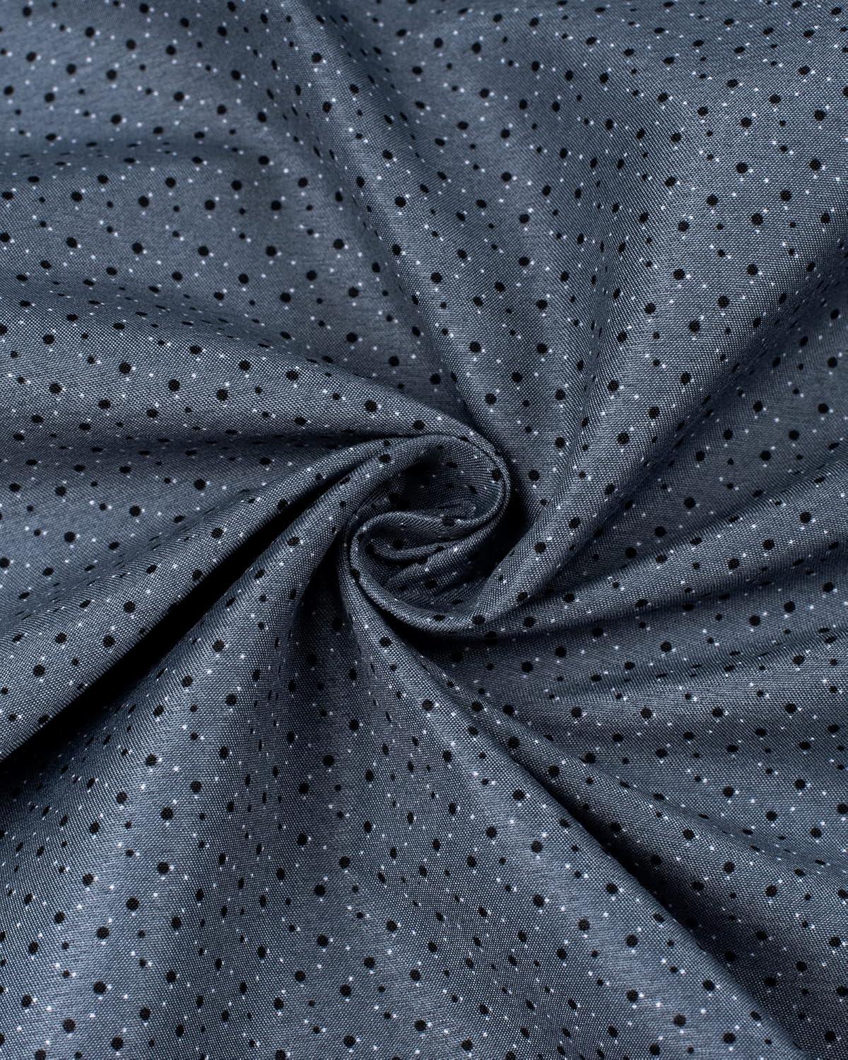 imageJVER Mens Graphic Shirts Long Sleeve Printed Business Shirt Casual Button Down Shirts for Work Grey Blue Large