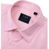 J.VER Boy’s Long Sleeve Dress Shirts Solid Stretch Wrinkle-Free Shirt Kids Casual Button Down Shirts School Uniform(Pink)