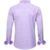 J.VER Boy’s Long Sleeve Dress Shirts Solid Stretch Wrinkle-Free Shirt Kids Casual Button Down Shirts School Uniform(Purple)