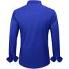 J.VER Boy’s Long Sleeve Dress Shirts Solid Stretch Wrinkle-Free Shirt Kids Casual Button Down Shirts School Uniform(Royal Blue)