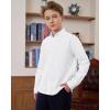 J.VER Boy’s Long Sleeve Oxford Dress Shirts Solid Casual Button Down Collar Shirt Kids Formal Uniform Tops(A White)