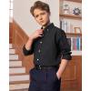 J.VER Boy’s Long Sleeve Oxford Dress Shirts Solid Casual Button Down Collar Shirt Kids Formal Uniform Tops(Black)
