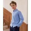 J.VER Boy’s Long Sleeve Oxford Dress Shirts Solid Casual Button Down Collar Shirt Kids Formal Uniform Tops(Blue)