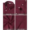 J.VER Boy’s Long Sleeve Oxford Dress Shirts Solid Casual Button Down Collar Shirt Kids Formal Uniform Tops(Burgundy)