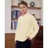 J.VER Boy’s Long Sleeve Oxford Dress Shirts Solid Casual Button Down Collar Shirt Kids Formal Uniform Tops(Yellow)