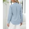 J.VER Button Down Shirts for Women Stretch Collared Cotton Long Sleeve Dress Shirt Business Casual Blouse for Work(Airy Blue)