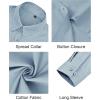 J.VER Button Down Shirts for Women Stretch Collared Cotton Long Sleeve Dress Shirt Business Casual Blouse for Work(Airy Blue)