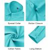 J.VER Button Down Shirts for Women Stretch Collared Cotton Long Sleeve Dress Shirt Business Casual Blouse for Work(Aqua Blue)