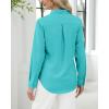 J.VER Button Down Shirts for Women Stretch Collared Cotton Long Sleeve Dress Shirt Business Casual Blouse for Work(Aqua Blue)