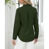 J.VER Button Down Shirts for Women Stretch Collared Cotton Long Sleeve Dress Shirt Business Casual Blouse for Work(Army Green)
