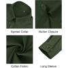 J.VER Button Down Shirts for Women Stretch Collared Cotton Long Sleeve Dress Shirt Business Casual Blouse for Work(Army Green)