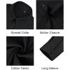J.VER Button Down Shirts for Women Stretch Collared Cotton Long Sleeve Dress Shirt Business Casual Blouse for Work(Black)