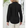 J.VER Button Down Shirts for Women Stretch Collared Cotton Long Sleeve Dress Shirt Business Casual Blouse for Work(Black)