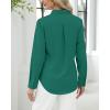 J.VER Button Down Shirts for Women Stretch Collared Cotton Long Sleeve Dress Shirt Business Casual Blouse for Work(Dark Green)
