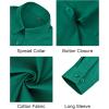 J.VER Button Down Shirts for Women Stretch Collared Cotton Long Sleeve Dress Shirt Business Casual Blouse for Work(Dark Green)