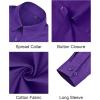 J.VER Button Down Shirts for Women Stretch Collared Cotton Long Sleeve Dress Shirt Business Casual Blouse for Work(Dark Purple)
