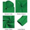 J.VER Button Down Shirts for Women Stretch Collared Cotton Long Sleeve Dress Shirt Business Casual Blouse for Work(Forest Green)