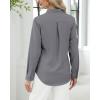 J.VER Button Down Shirts for Women Stretch Collared Cotton Long Sleeve Dress Shirt Business Casual Blouse for Work(Grey)