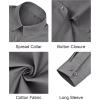 J.VER Button Down Shirts for Women Stretch Collared Cotton Long Sleeve Dress Shirt Business Casual Blouse for Work(Grey)