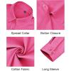 J.VER Button Down Shirts for Women Stretch Collared Cotton Long Sleeve Dress Shirt Business Casual Blouse for Work(Hot Pink)