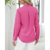 J.VER Button Down Shirts for Women Stretch Collared Cotton Long Sleeve Dress Shirt Business Casual Blouse for Work(Hot Pink)