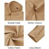 J.VER Button Down Shirts for Women Stretch Collared Cotton Long Sleeve Dress Shirt Business Casual Blouse for Work(Khaki)