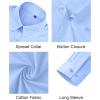 J.VER Button Down Shirts for Women Stretch Collared Cotton Long Sleeve Dress Shirt Business Casual Blouse for Work(Light Blue)