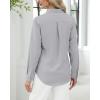 J.VER Button Down Shirts for Women Stretch Collared Cotton Long Sleeve Dress Shirt Business Casual Blouse for Work(Light Grey)