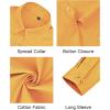 J.VER Button Down Shirts for Women Stretch Collared Cotton Long Sleeve Dress Shirt Business Casual Blouse for Work(Orange)