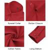 J.VER Button Down Shirts for Women Stretch Collared Cotton Long Sleeve Dress Shirt Business Casual Blouse for Work(Red)