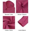 J.VER Button Down Shirts for Women Stretch Collared Cotton Long Sleeve Dress Shirt Business Casual Blouse for Work(Rose Red)