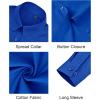 J.VER Button Down Shirts for Women Stretch Collared Cotton Long Sleeve Dress Shirt Business Casual Blouse for Work(Royal Blue)