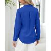 J.VER Button Down Shirts for Women Stretch Collared Cotton Long Sleeve Dress Shirt Business Casual Blouse for Work(Royal Blue)