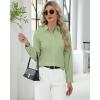 J.VER Button Down Shirts for Women Stretch Collared Cotton Long Sleeve Dress Shirt Business Casual Blouse for Work(Sage Green)
