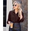 J.VER Button Down Shirts for Women Wrinkle Free Long Sleeve Dress Shirt Business Casual Work Blouse with Pocket(Brown)
