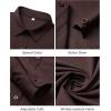J.VER Button Down Shirts for Women Wrinkle Free Long Sleeve Dress Shirt Business Casual Work Blouse with Pocket(Brown)