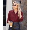 J.VER Button Down Shirts for Women Wrinkle Free Long Sleeve Dress Shirt Business Casual Work Blouse with Pocket(Burgundy)
