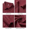 J.VER Button Down Shirts for Women Wrinkle Free Long Sleeve Dress Shirt Business Casual Work Blouse with Pocket(Burgundy)