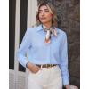 J.VER Button Down Shirts for Women Wrinkle Free Long Sleeve Dress Shirt Business Casual Work Blouse with Pocket(Light Blue)