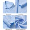 J.VER Button Down Shirts for Women Wrinkle Free Long Sleeve Dress Shirt Business Casual Work Blouse with Pocket(Light Blue)