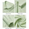 J.VER Button Down Shirts for Women Wrinkle Free Long Sleeve Dress Shirt Business Casual Work Blouse with Pocket(Light Green)