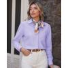 J.VER Button Down Shirts for Women Wrinkle Free Long Sleeve Dress Shirt Business Casual Work Blouse with Pocket(Light Purple)