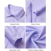 J.VER Button Down Shirts for Women Wrinkle Free Long Sleeve Dress Shirt Business Casual Work Blouse with Pocket(Light Purple)