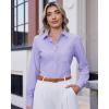 J.VER Button Down Shirts for Women Wrinkle Free Long Sleeve Dress Shirt Business Casual Work Blouse with Pocket(Light Purple)