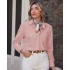 J.VER Button Down Shirts for Women Wrinkle Free Long Sleeve Dress Shirt Business Casual Work Blouse with Pocket(Peach Pink)