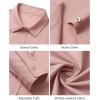J.VER Button Down Shirts for Women Wrinkle Free Long Sleeve Dress Shirt Business Casual Work Blouse with Pocket(Peach Pink)
