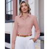 J.VER Button Down Shirts for Women Wrinkle Free Long Sleeve Dress Shirt Business Casual Work Blouse with Pocket(Peach Pink)