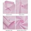 J.VER Button Down Shirts for Women Wrinkle Free Long Sleeve Dress Shirt Business Casual Work Blouse with Pocket(Pink)