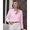 J.VER Button Down Shirts for Women Wrinkle Free Long Sleeve Dress Shirt Business Casual Work Blouse with Pocket(Pink)