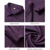 J.VER Button Down Shirts for Women Wrinkle Free Long Sleeve Dress Shirt Business Casual Work Blouse with Pocket(Purple)